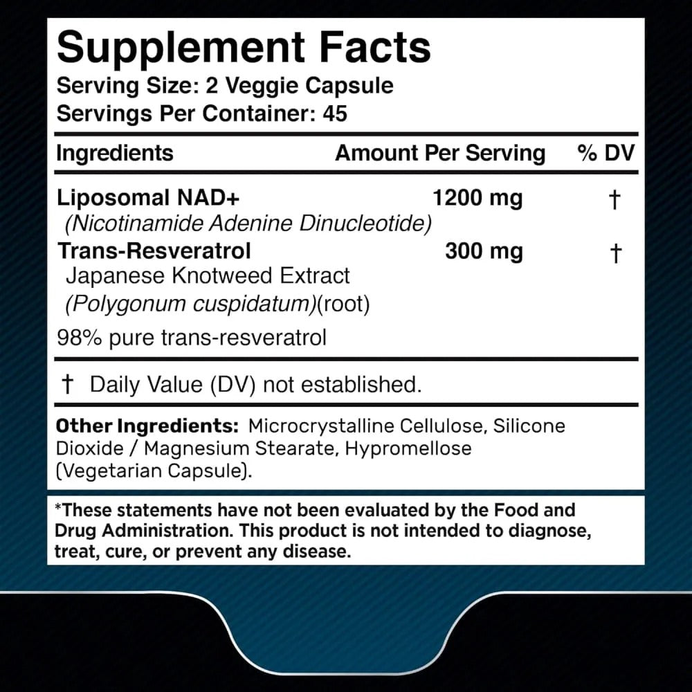NAD 1500 + RESVERATROL | VITAMINA ANTIENVEJECIMIENTO